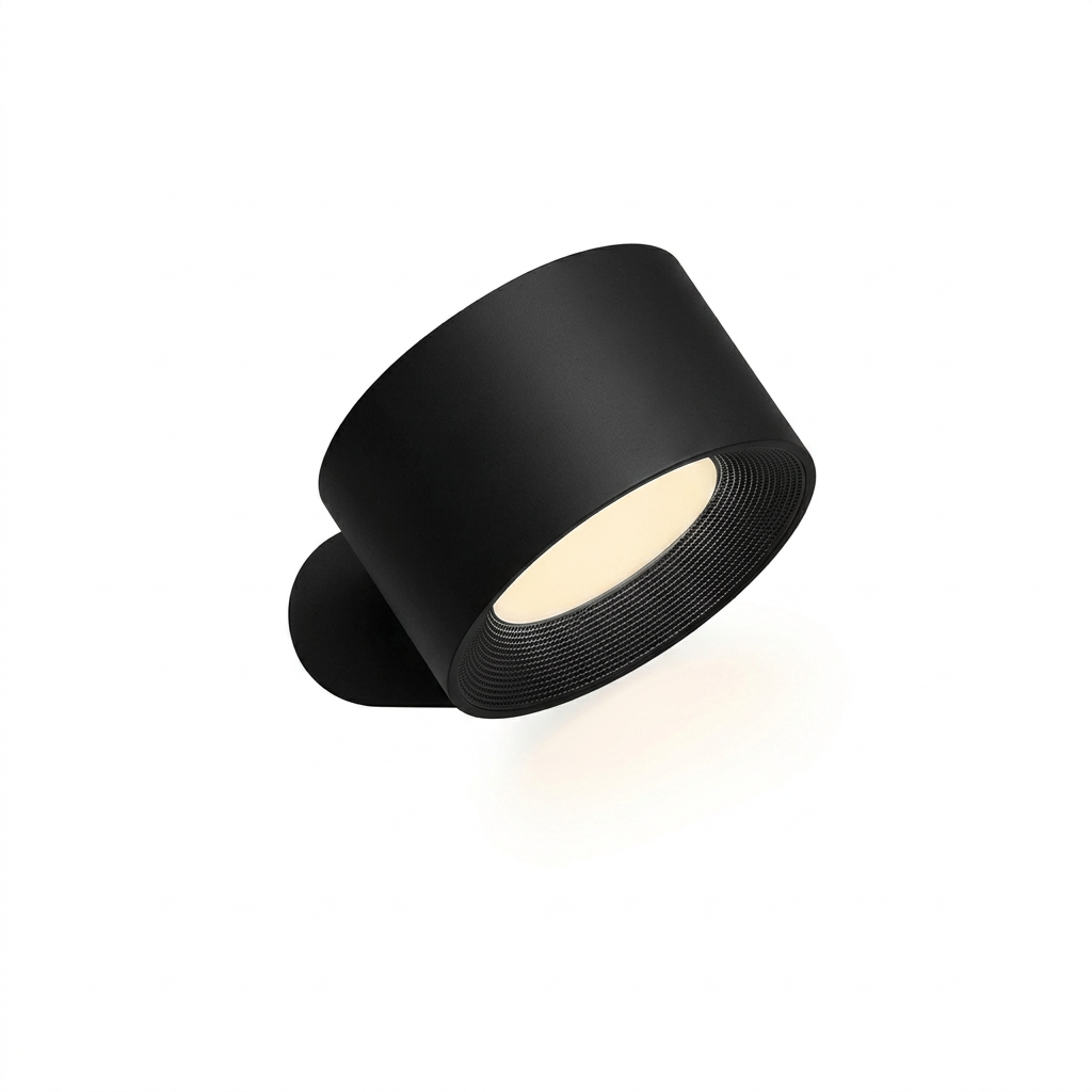 Black wall lamp on a white background