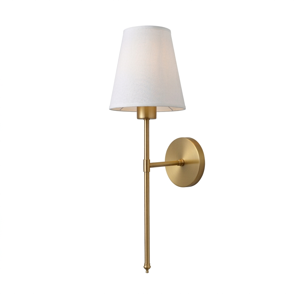 Gold lamp with a higher camera viewpoint and concealed shade frame
